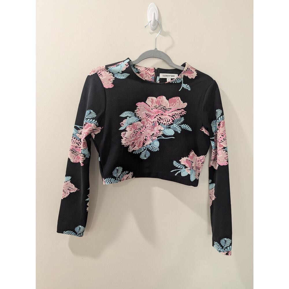 Elizabeth and James Floral Scuba Crop Top